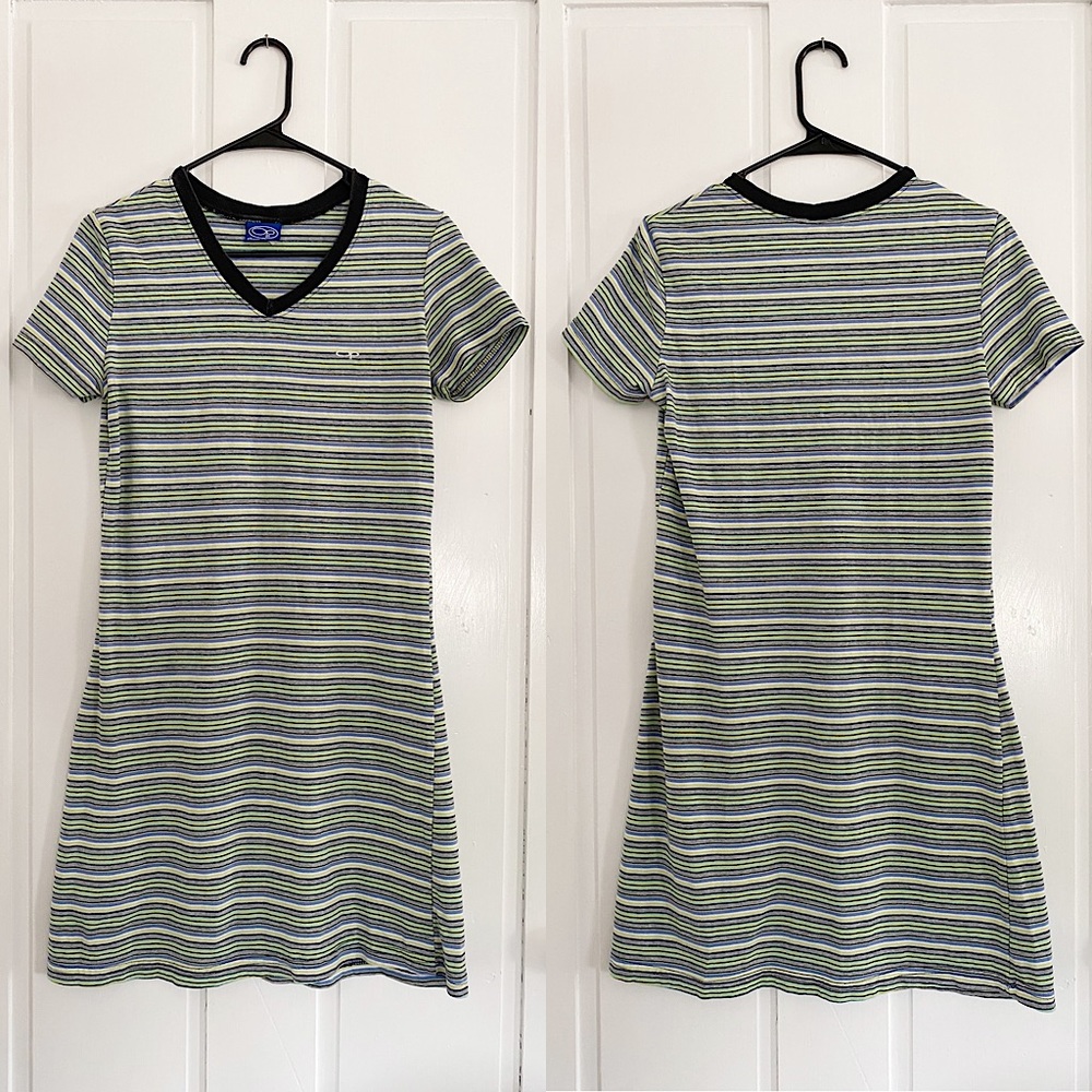Y2k Vintage OP Striped T-shirt Dress